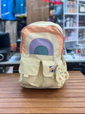 کوله پشتی دخترانه رنگینکمانی پاستیلی مدل Rainbow Cute همراه کیف آویز فانتزی