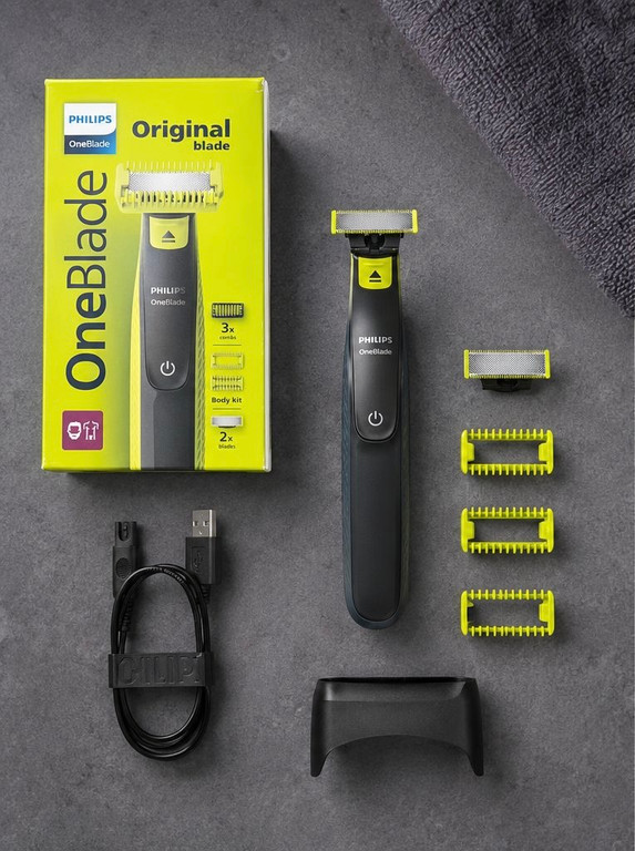 ماشین اصلاح صورت و بدن فیلیپس وان بلید اصل مدل Philips OneBlade Face + Body با ۳ شانه اصلاح و کیت بدن