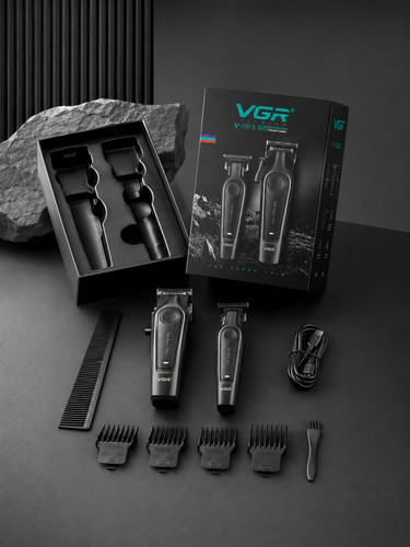 ست ماشین اصلاح حرفهای VGR مدل V-197 & V-995 | پک دو عددی خط زن و حجم زن