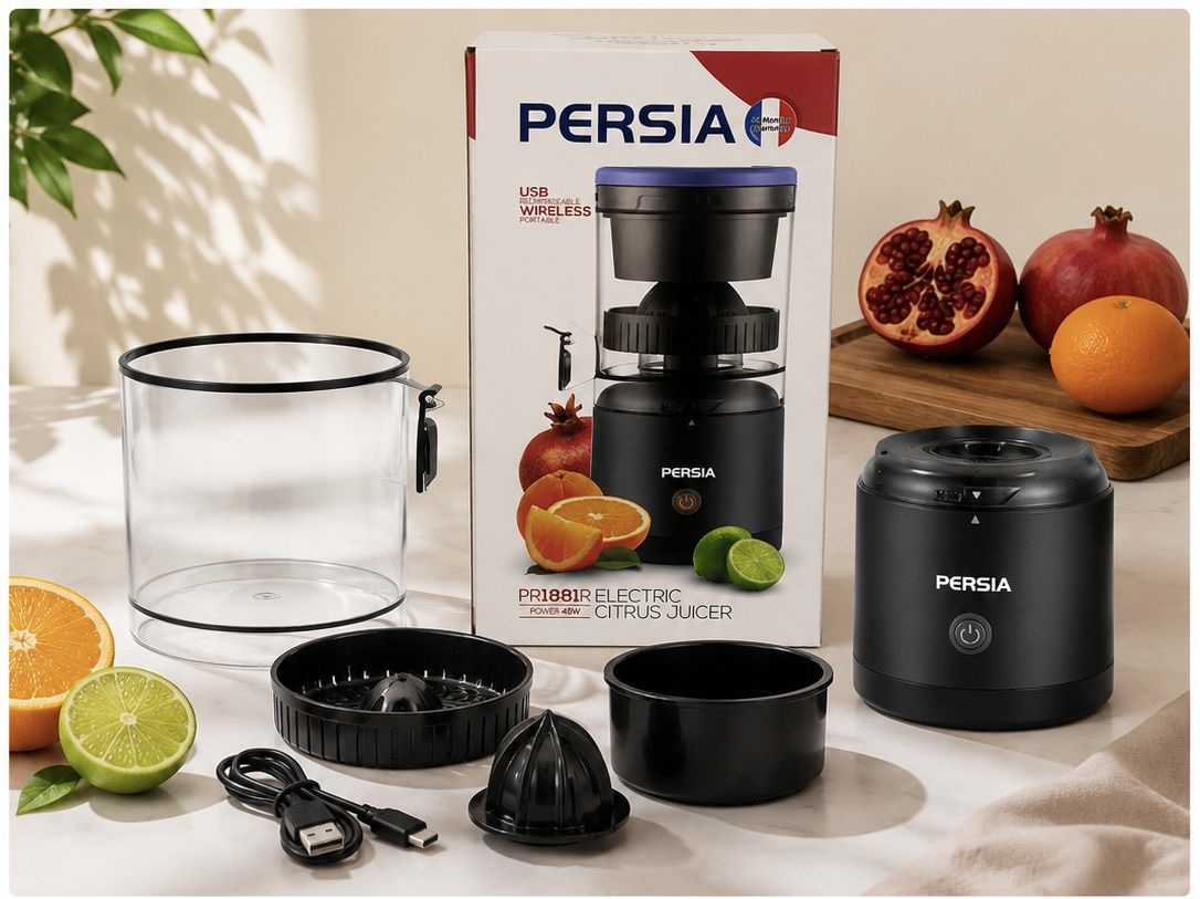 آب مرکبات گیر شارژی پرشیا مدل PR1881R | قابل حمل، USB و بی‌سیم