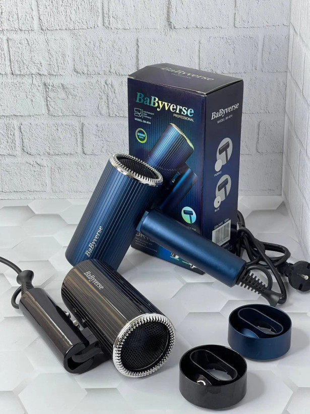 سشوار تاشو بیبی ورس مدل BA674 با متمرکز کننده باریک | سشوار مسافرتی Babyverse BA674