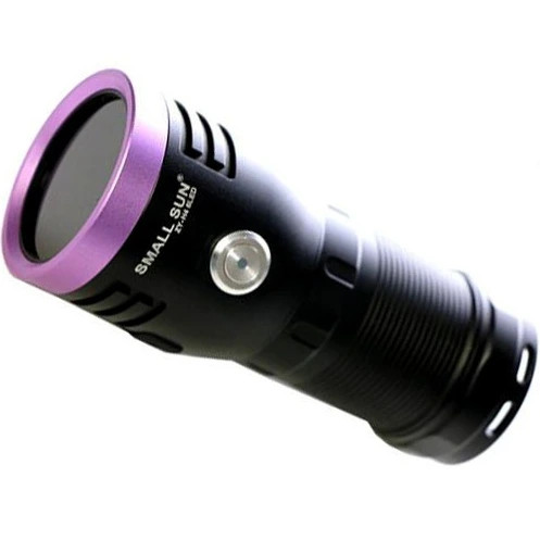 چراغ قوه یووی 6 لامپ اسمال سان مدل H4 | ZY-H4-6UV با نور 365 نانومتر و باتری شارژی