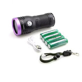 چراغ قوه یووی 6 لامپ اسمال سان مدل H4 | ZY-H4-6UV با نور 365 نانومتر و باتری شارژی